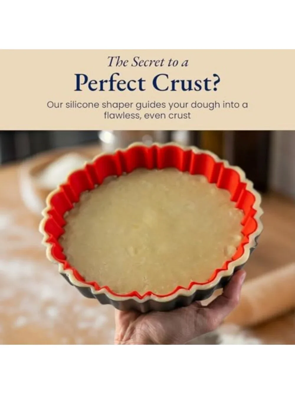 9-Inch Nonstick Fluted Tart Pan Set with Removable Bottom & Silicone Crust